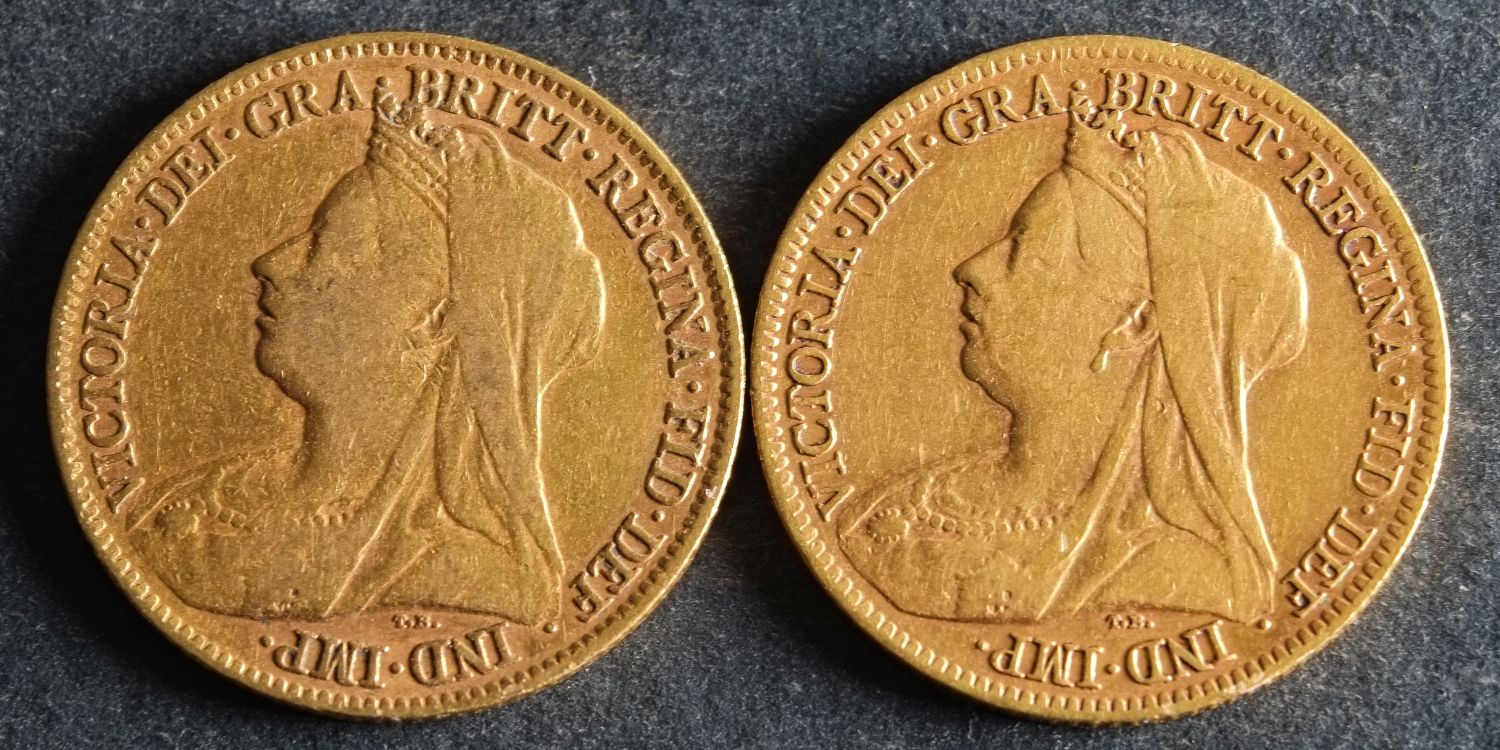 Two Victorian half sovereigns dated 1898 and 1900. - Image 2 of 2