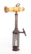A 19th Century four-bar rack and pinion corkscrew,