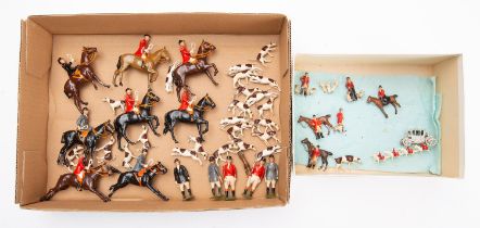 A set of Britains Hunting figures, comprising eight riders, five standing figures,
