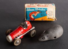 A Schuco 'Mikiflex' 921/922 clockwork mouse with remains of original card box,