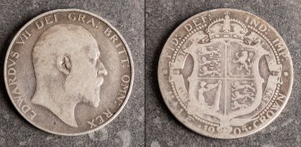 A 1905 Edward VII Half Crown.