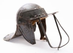 A reproduction Civil War Lobster helmet,