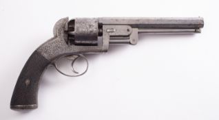 A 19th century Tranter Style percussion cap six shot double action revolver, unsigned,