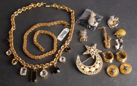 A parcel of various costume jewellery, comprising two necklaces,