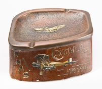 A WWI period ashtray for RNAS Cranwell 1916-1917 constructed from a propeller,