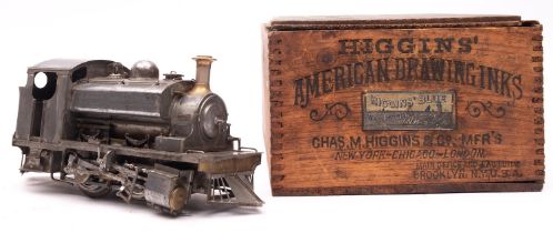 An O gauge kit built electric 0-4-0 tank locomotive, unsigned, in an associated wooden box,