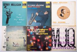 Six LPs: 3 by Gerry Mulligan, 3 The Modern Jazz Quartet, all are early issues.