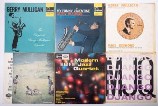 Six LPs: 3 by Gerry Mulligan, 3 The Modern Jazz Quartet, all are early issues.