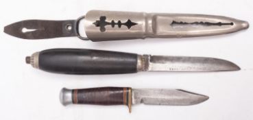 A Swedish ebony handled knife,maker J A Hellberd Eskiltuna,