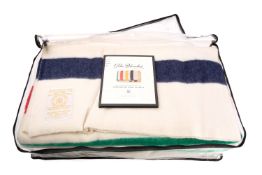 A 20th century Hudson Bay Point wool blanket, together with book (2).