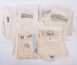 A collection of late 19th/early 20th century Westcountry manuscript business receipts,