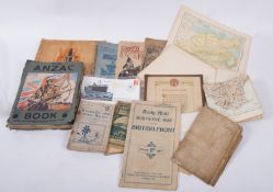 A collection of early WWI and later ephemera, including a 'V.C.