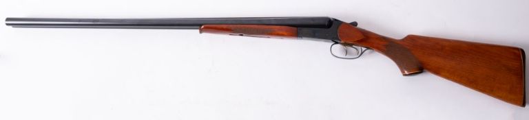 A Baikal 12 bore side by side boxlock shotgun, serial number '23186', double trigger,