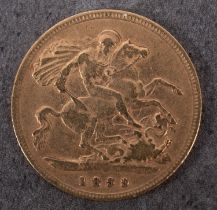 A Victorian half sovereign 1899.