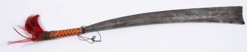 A Naga head hunters dao sword from upper Burma or Assam (sacrificial temple sword) slightly curved