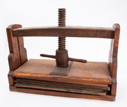A late 19th century mahogany book press, 60 x 28cm.