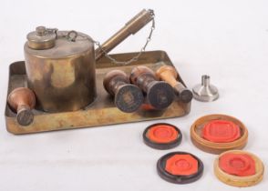 A group of four 19th century wax seals,