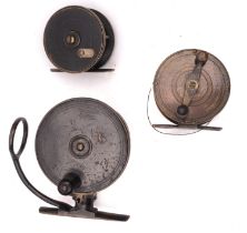 A Malloch Patent 3 1/4 inch brass side caster reel,