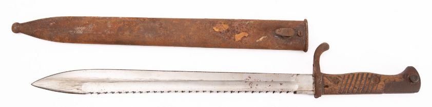 A WWI period Imperial German S98 bayonet, maker Waffenfabrik Mauser AG,