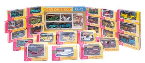 A boxed collection of Lesney 'Models of Yesteryear': Matchbox G-5 multi box,