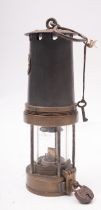 A Patterson lamps Ltd, Type A3 Miners lamp, Felling-On-Tyne, serial number 2793, 26cm high.