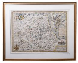DURHAM, The Bishoprieke and Citie of Durham: hand coloured map, by John Speed, 495 x 375 mm,