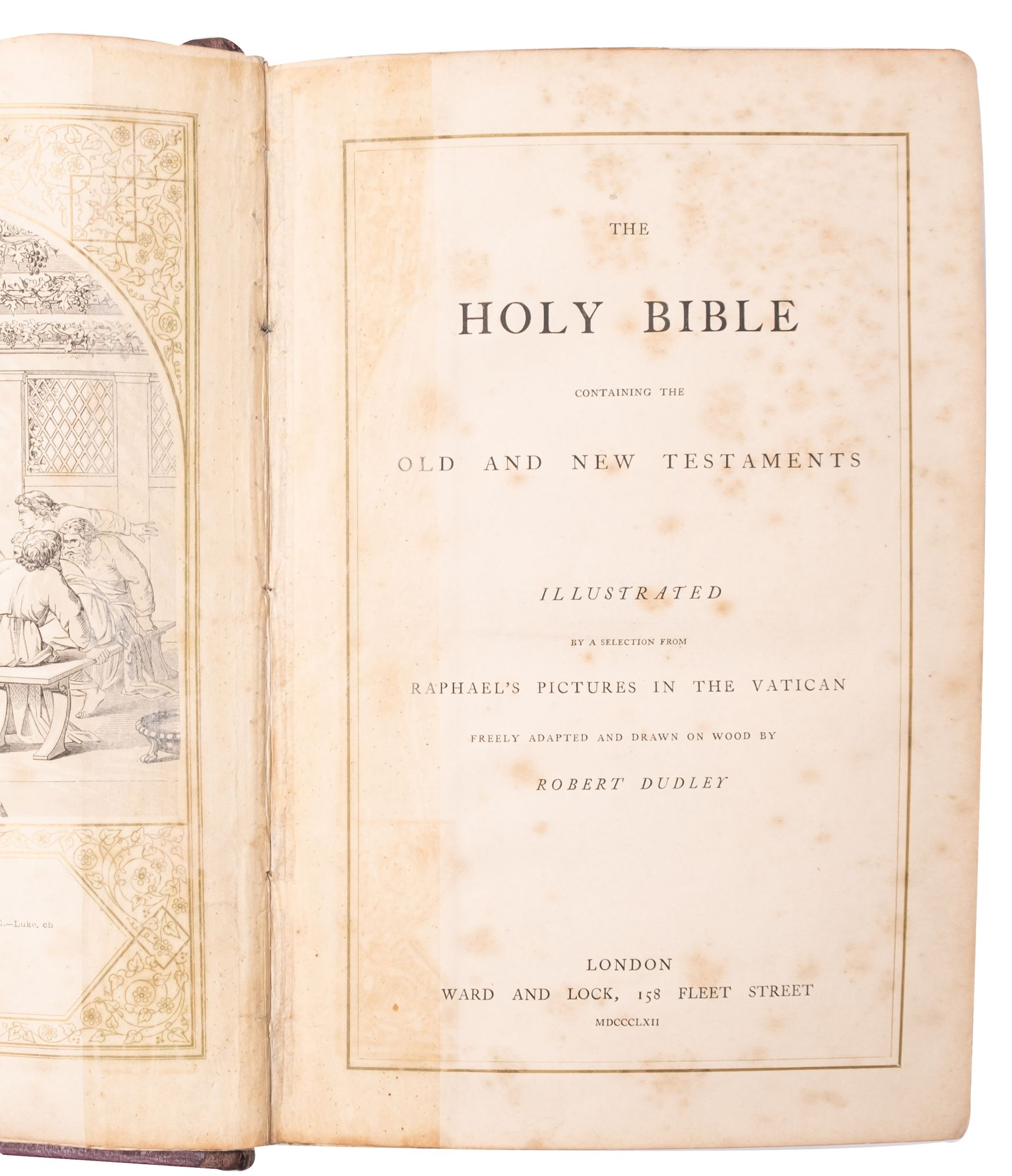 BIBLE - Illustration by Robert Dudley, Designed by Owen Jones, Original relievo calf, - Image 2 of 4