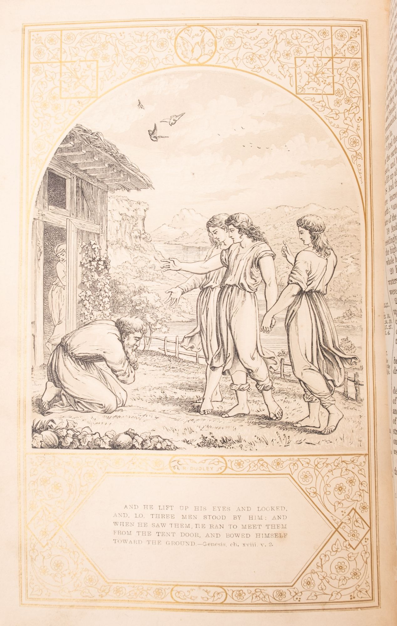 BIBLE - Illustration by Robert Dudley, Designed by Owen Jones, Original relievo calf, - Image 4 of 4