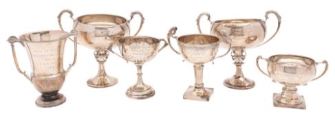 Percy G. H. Fender cricket archive: 1930's: Six George V silver two handled trophy cups, R.A.F.