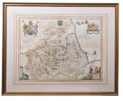 DURHAM, Episcopatus Dunblmensis Vulgo Bishoprioke of Durham- hand coloured map by Jan Blaeu,