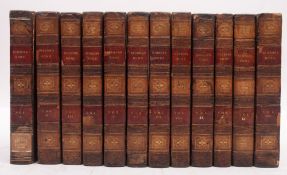 GIBBON, Edward - The Decline and Fall of the Roman Empire, 12 volumes. cont. calf, rebacked weak.