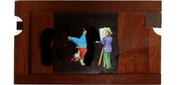'Artist painting tumbling clown' [tumbler's legs move, second clown appears] Maker unknown (7 x 4