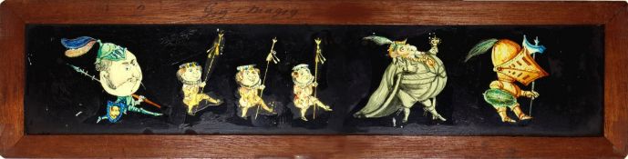 'Gog and Magog' Maker unknown (14 x 3 5/8 x 3/8 inches) *Notes- This slide is a comical