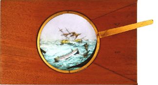 'Lifeboat and shipwreck rescue' [lifeboat rocks up and down] Maker unknown (7 x 4 5/8 x 3/8 inches),