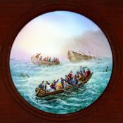 'Shipwreck survivors on raft' Carpenter & Westley, London; 2 slides, (6 7/8 x 3 3/4 x 3/8 inches)
