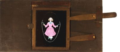 'Girl skipping' (21.5 x 11 x 1cm), signed 'Desch 1859'