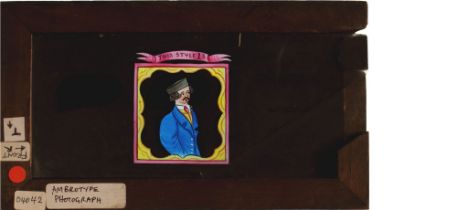 'Man's head changes to ass in picture frame' Maker unknown (7 x 4 x 3/8 inches), single slip