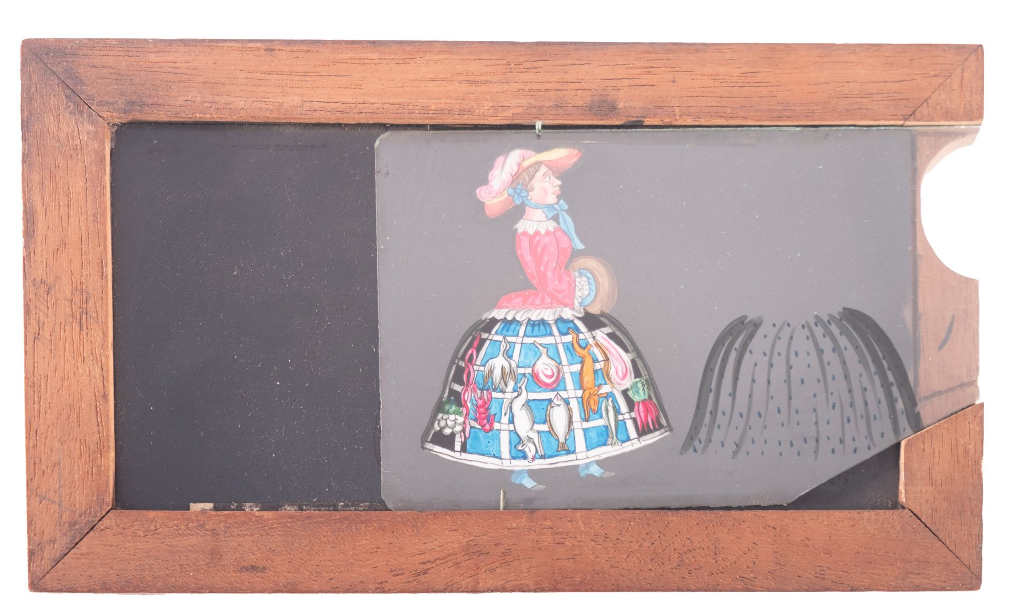 Stolen items hidden in a whalebone crinoline cage, 7 x 4 inches. This unusual slide was - Image 2 of 2