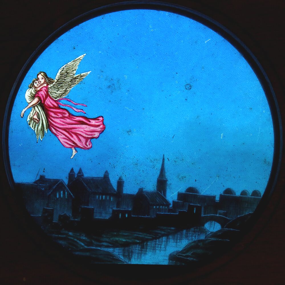 'The Town in Silent Slumber - Night' [angel carrying child moves across night sky] Maker unknown (11 - Image 4 of 4