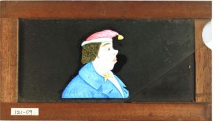 'Man with pouting lips' Maker unknown (7 x 4 x 3/8 inches), single slip