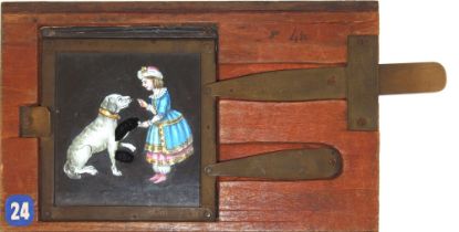 'Girl shaking hands with dog' (16.3 x 9.5 x 1cm)