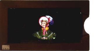 'Lady's head turns to skull' Maker unknown (7 x 4 x 3/8 inches), single slip