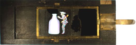 WITHDRAWN LOT 'Harlequin jumps into wine bottle' (29.2 x 11.5 x 1.