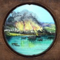 'Explosion at Naval Dockyard' Maker unknown (8 x 4 1/2 x 1/4 inches)