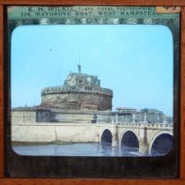 'Rome, Castel Sant'Angelo' E.H. Wilkie, London, 4 slides, (7 x 4 1/4 x 3/8 inches)