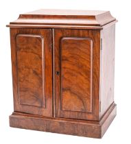 A Victorian walnut table top cigar cabin