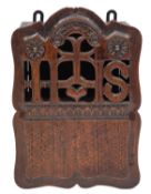A Continental oak Communion box, possibl