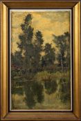 Continental School, late 19th century 'Lake and woodland views' (a pair) Oil on canvas 53 x 32cm.