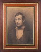 British School, 19th Century Portrait of a gentleman Charcoal drawing 58 x 42cm,