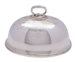 An Edward VII silver plated meat dome, Elkington and Co, of small size, with detachable handle, 27cm
